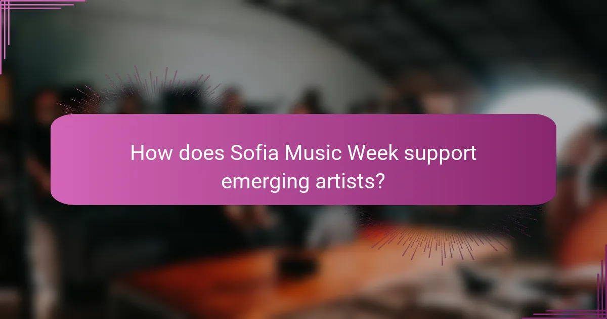 How does Sofia Music Week support emerging artists?