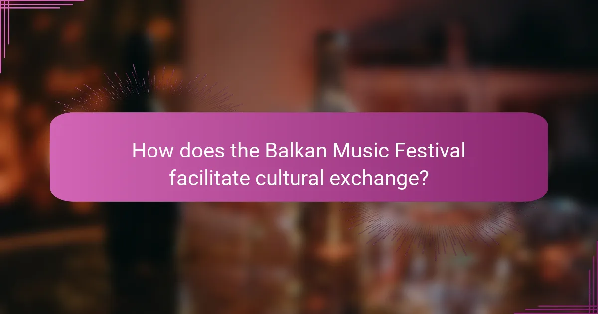 How does the Balkan Music Festival facilitate cultural exchange?