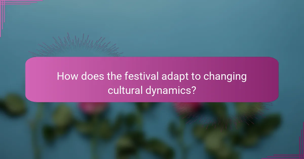 How does the festival adapt to changing cultural dynamics?