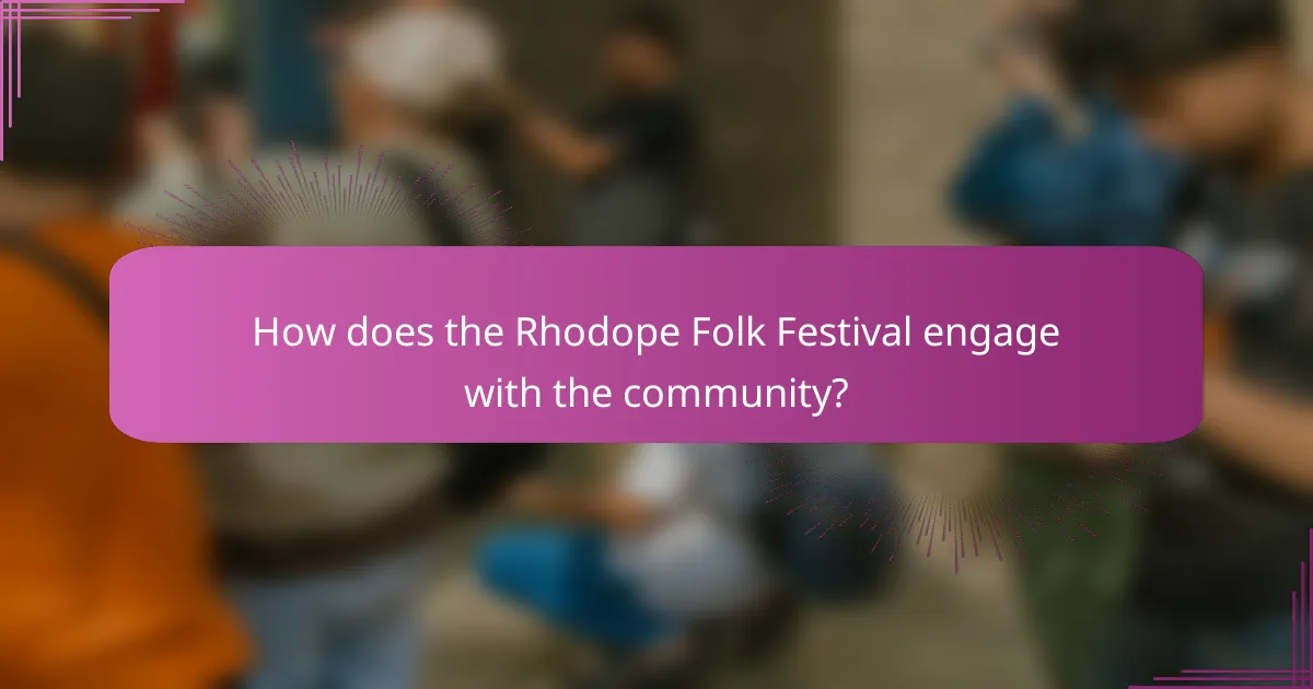 How does the Rhodope Folk Festival engage with the community?