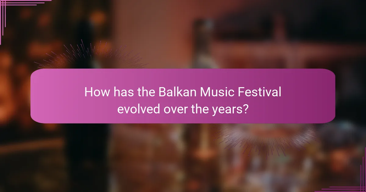 How has the Balkan Music Festival evolved over the years?