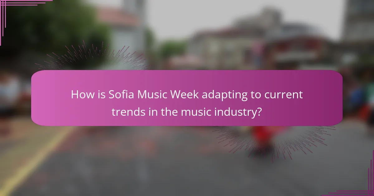 How is Sofia Music Week adapting to current trends in the music industry?