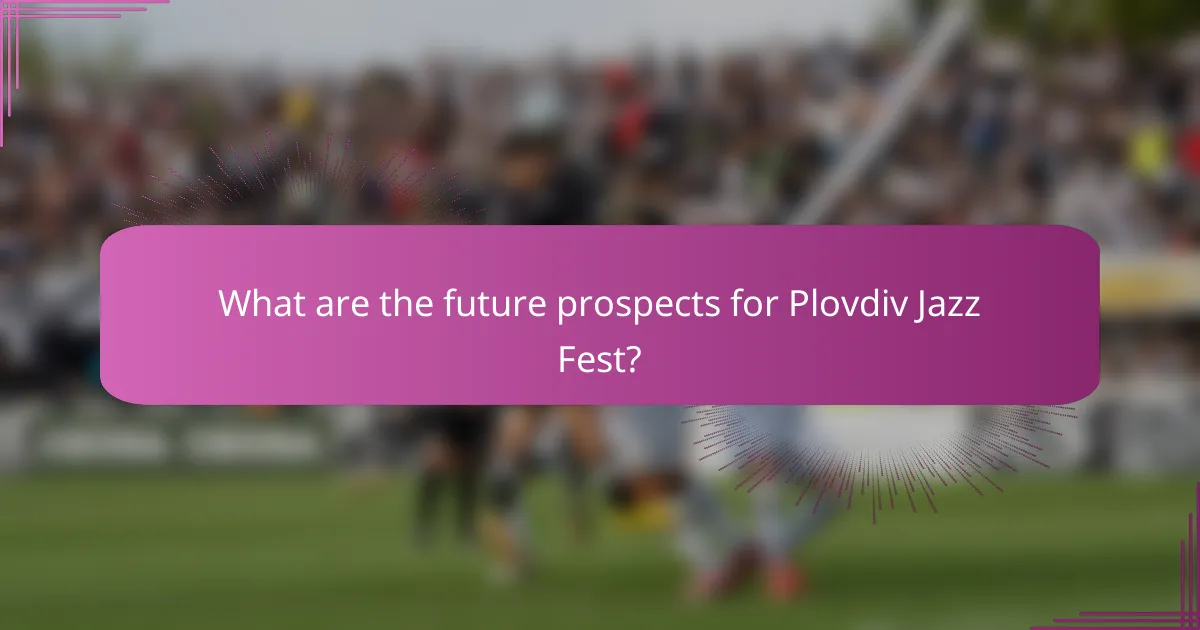 What are the future prospects for Plovdiv Jazz Fest?