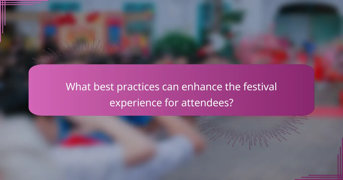 What best practices can enhance the festival experience for attendees?