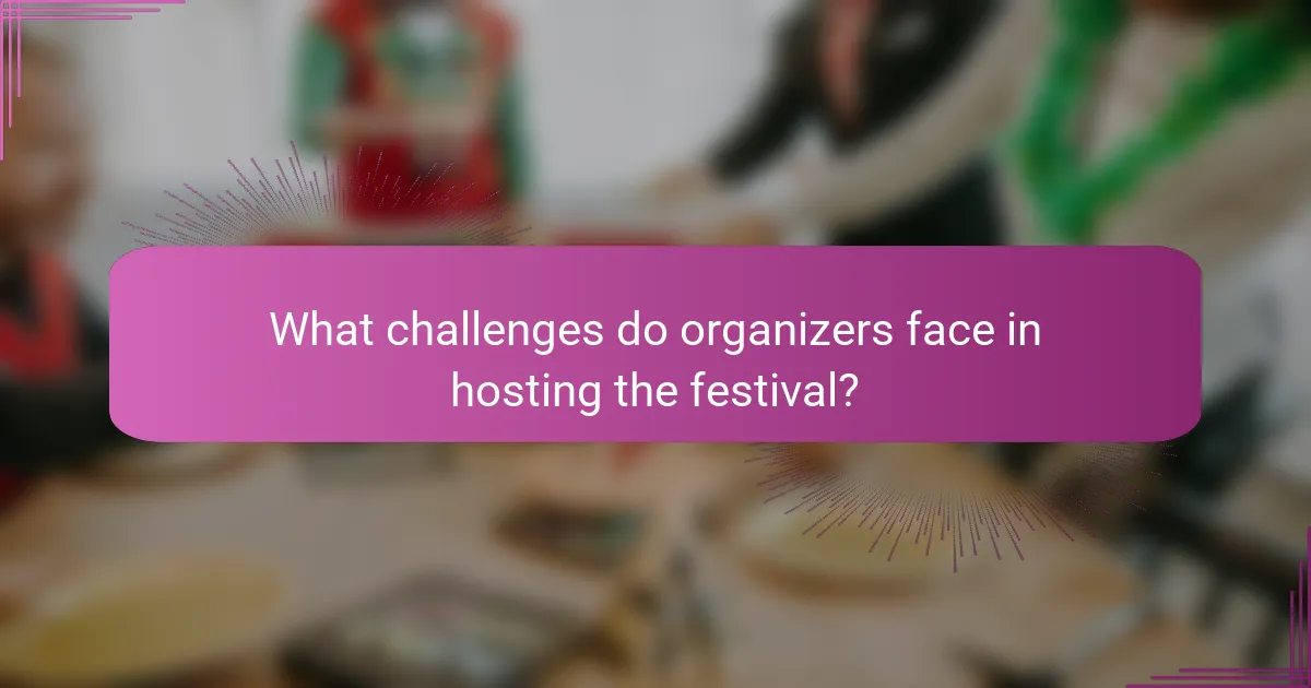 What challenges do organizers face in hosting the festival?
