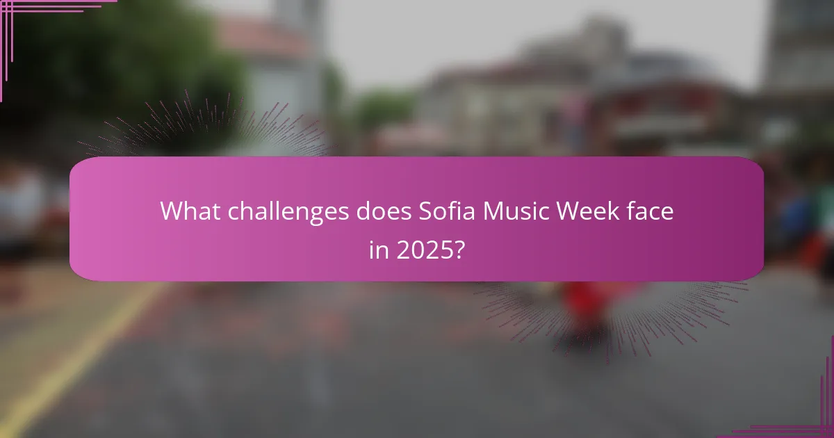 What challenges does Sofia Music Week face in 2025?