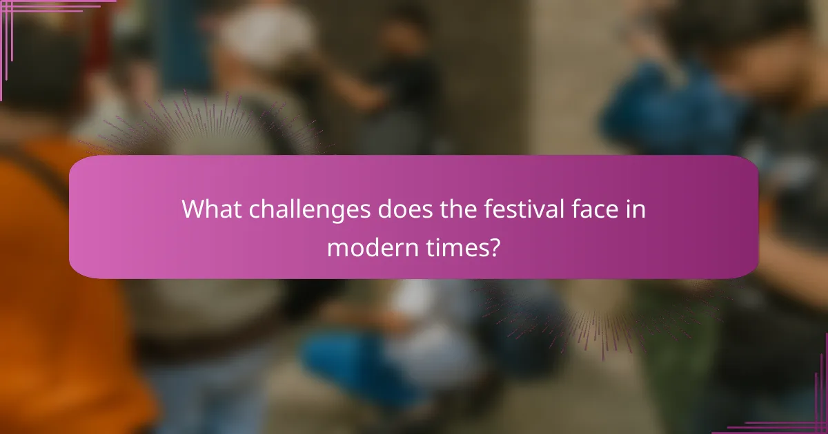 What challenges does the festival face in modern times?