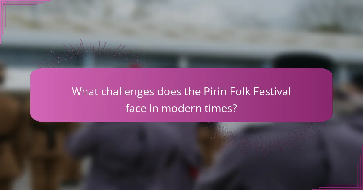 What challenges does the Pirin Folk Festival face in modern times?