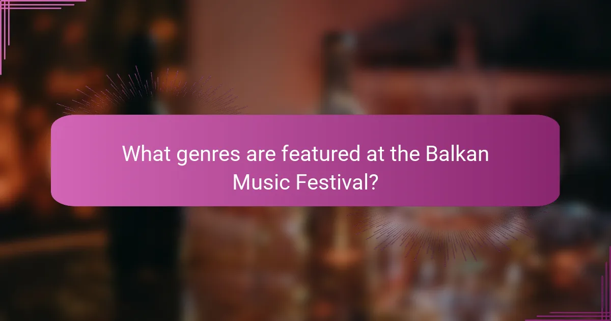 What genres are featured at the Balkan Music Festival?