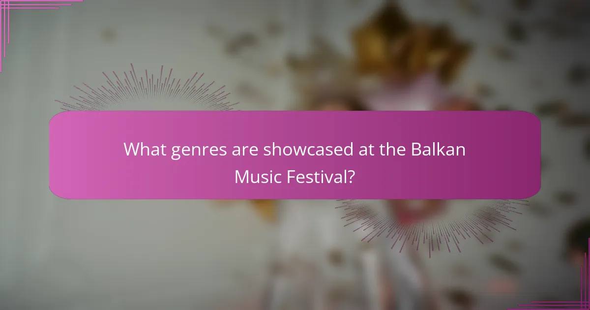 What genres are showcased at the Balkan Music Festival?