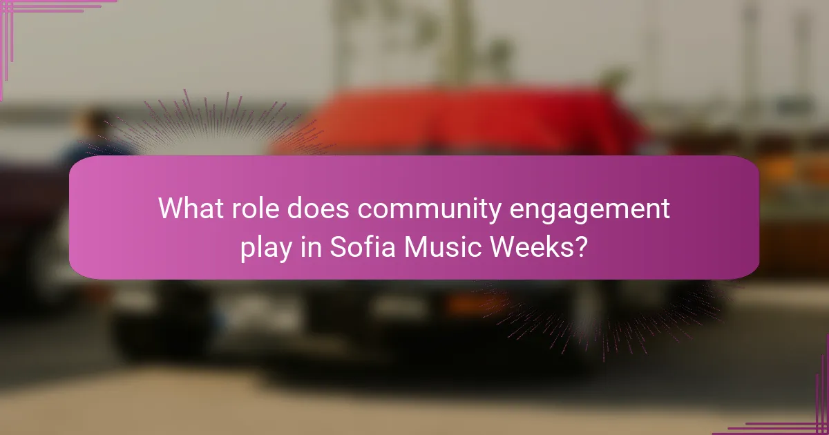 What role does community engagement play in Sofia Music Weeks?