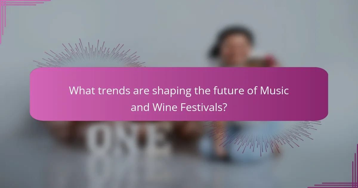 What trends are shaping the future of Music and Wine Festivals?