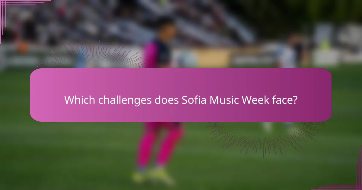 Which challenges does Sofia Music Week face?