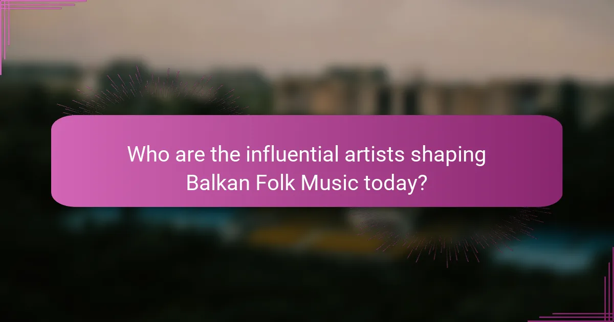 Who are the influential artists shaping Balkan Folk Music today?