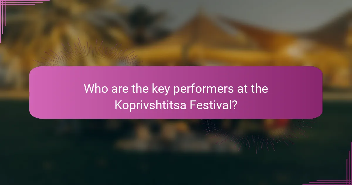 Who are the key performers at the Koprivshtitsa Festival?