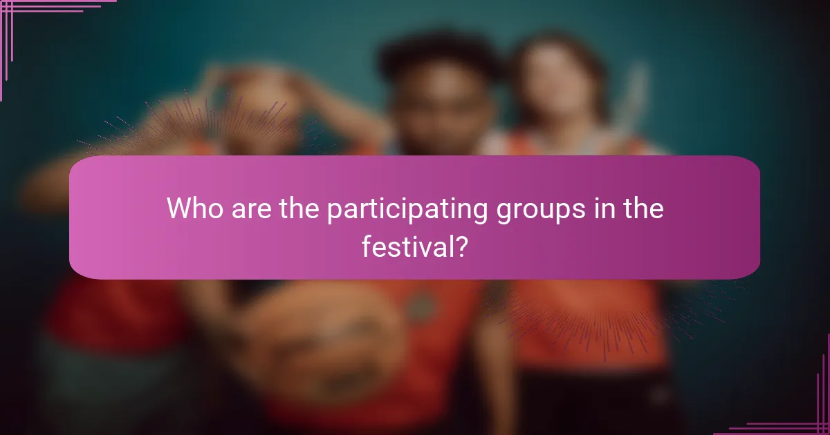 Who are the participating groups in the festival?